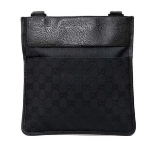 Gucci canvas monogram messenger GG bag Canvas body black